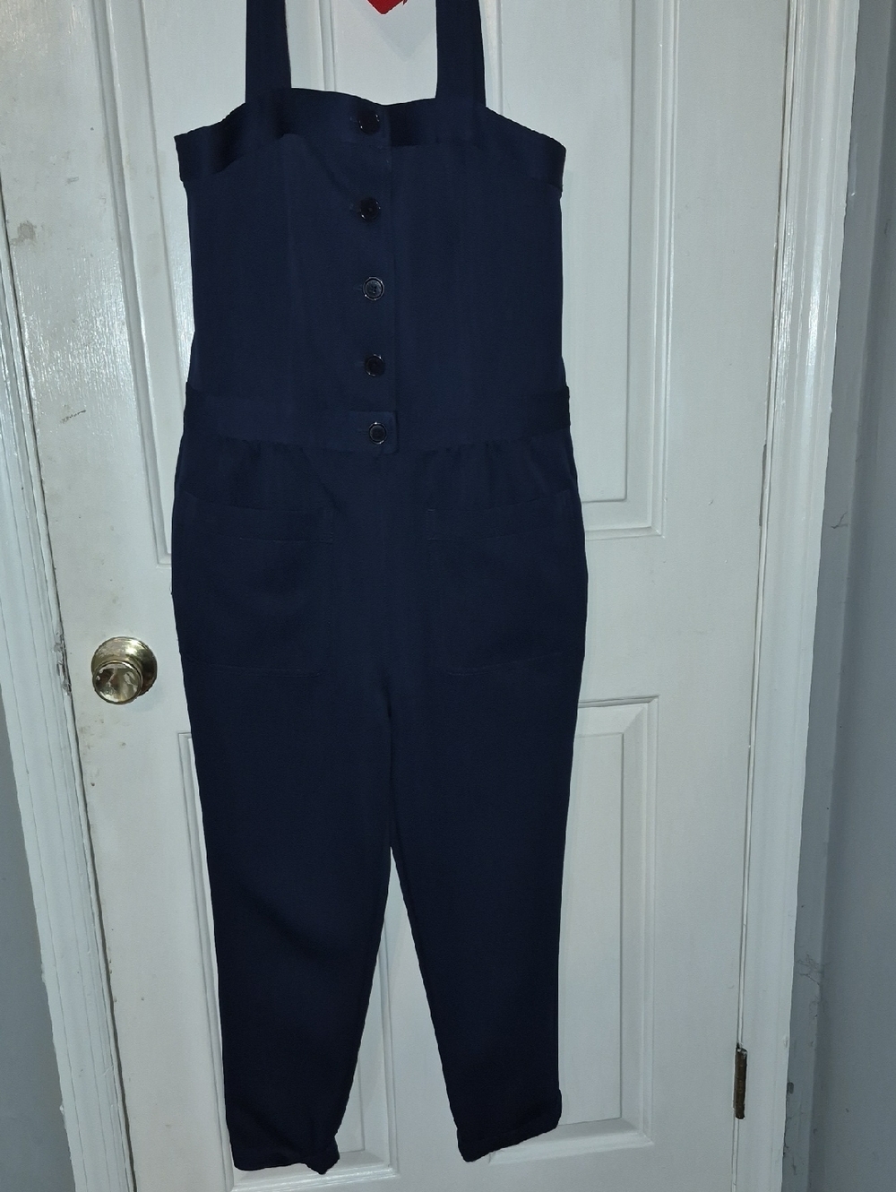 Marc By Marc Jacobs Navy Button-Front Cropped Jumpsuit XS
